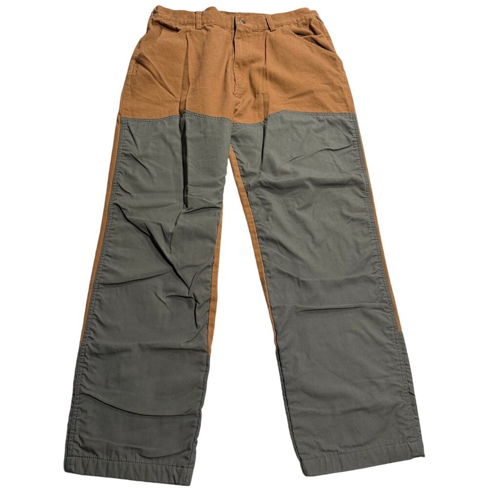 Browning Double Knee Work Pants Mens 38 x 32 Burnt Orange Gray 30212232 FW1803